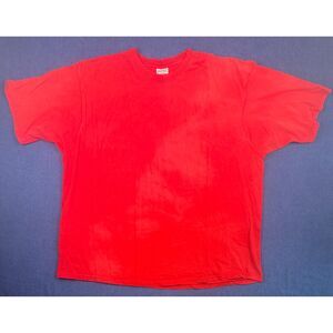 Vintage 90s Pluma Heavyweight Blank T Shirt Mens 2XL Red Boxy Fit USA Fabric